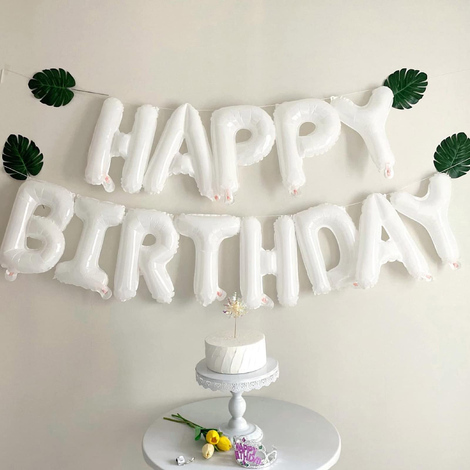 Amazon | GRESATEK 誕生日 バルーン 白 HAPPY BIRTHDAY ハッピー